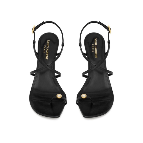 Saint Laurent Date 110 Leather Sandal in black - Picture 15 of 16